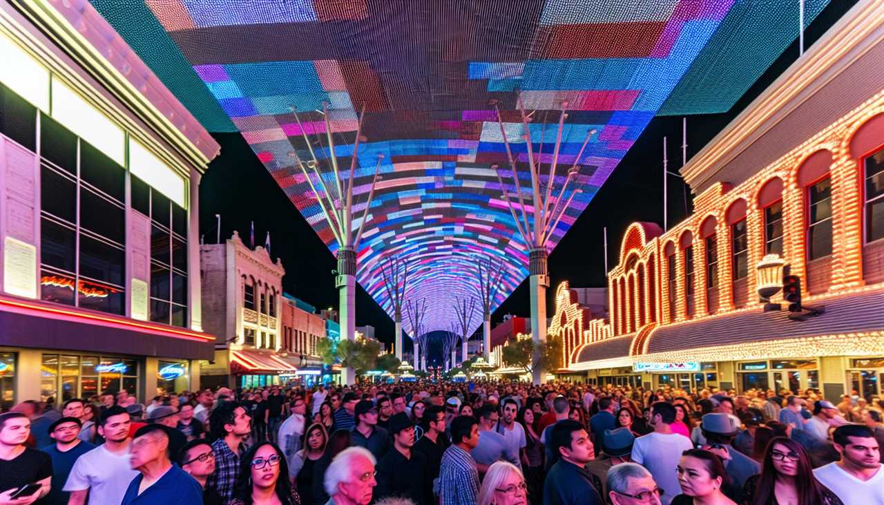 Colorful photo of the Fremont Street Experience in downtown Las Vegas