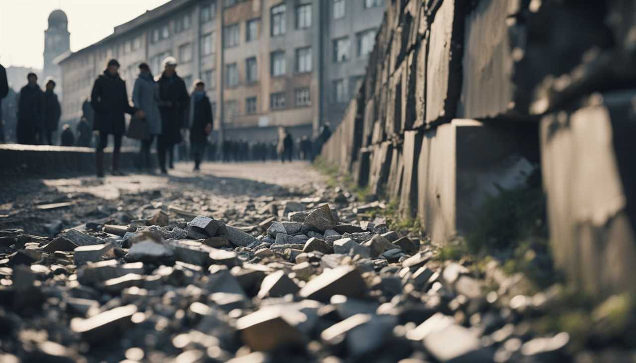 The crumbling of the Berlin Wall symbolizes the collapse of the Soviet Union, marking the end of the Cold War